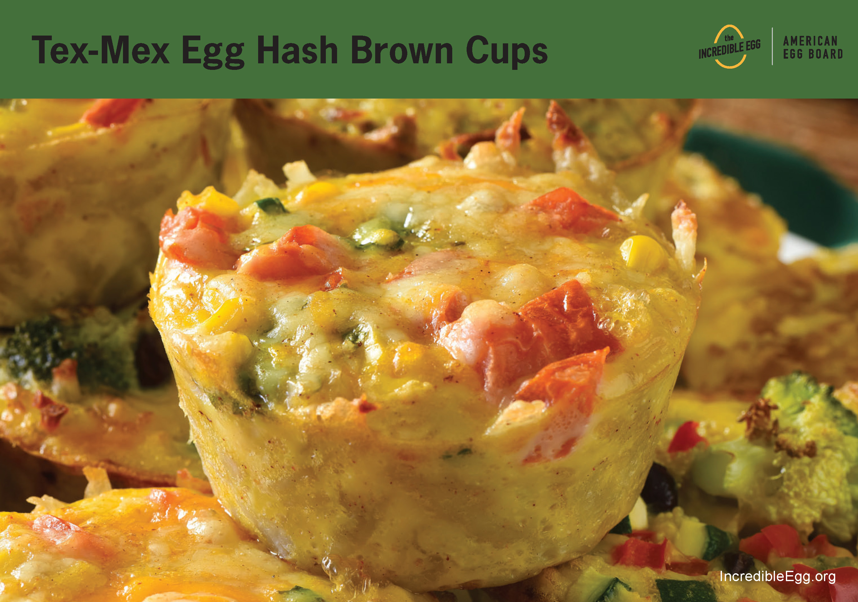 Tex-Mex Egg Hash Brown Cups Recipe Cards